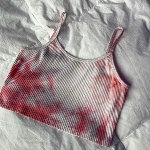 Pink Tye Dye Cropped Tank Top